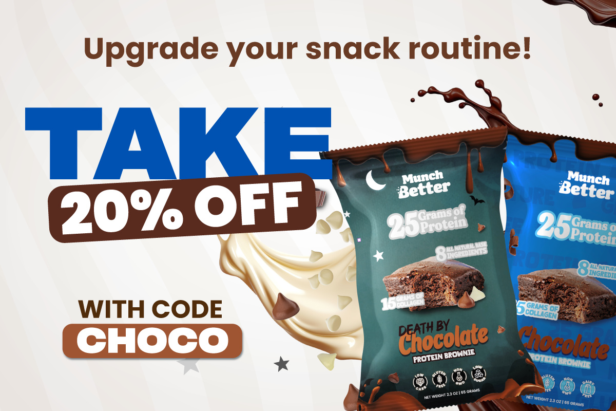 Upgrade yoour snack routine, take 20% off with code Choco